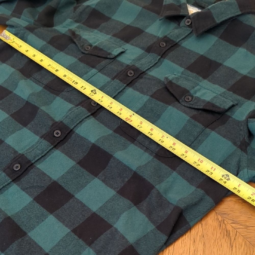 American Eagle Green & Black Plaid Button-Down Shirt XXL Buffalo Check - Picture 7 of 9